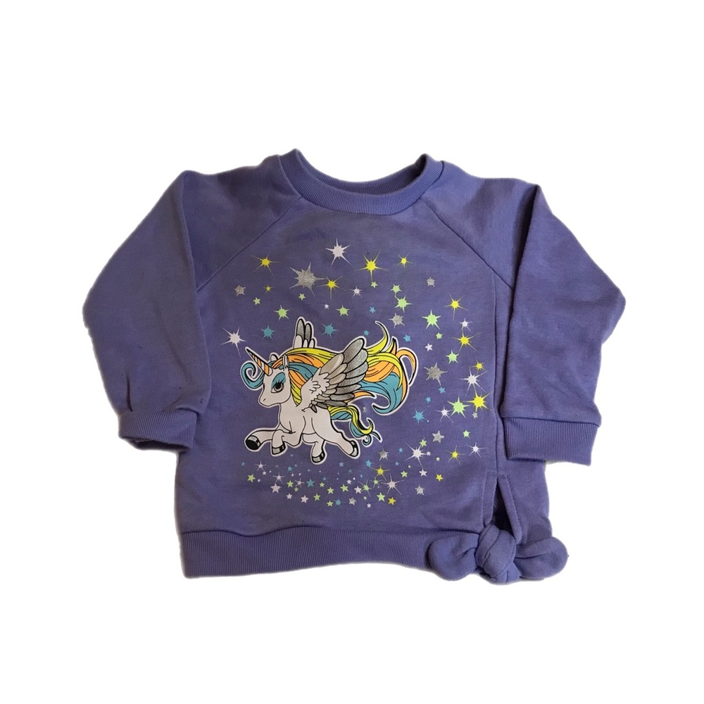 Kidgets Baby Girl Sweater Unicorn Pegasus Purple | Size - 12 Months